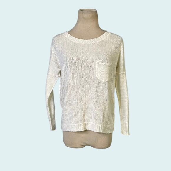 Brochu Walker white linen sweater size Small - Picture 8 of 10
